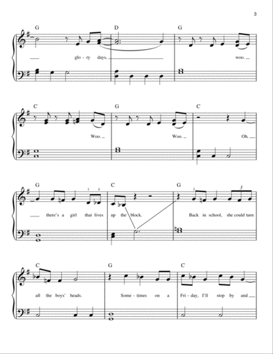 Glory Days Glory Days Easy Piano scores gallery preview page 3