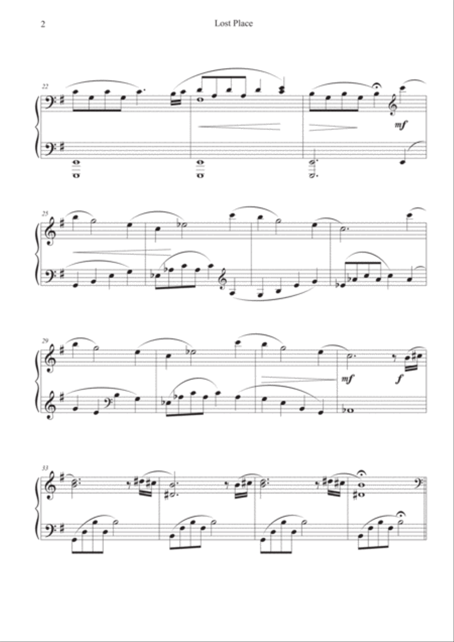 Lost Place (for Matt Martian) Piano Solo scores gallery preview page 2