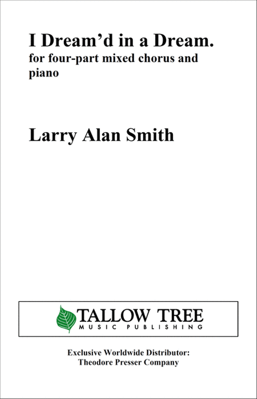 I Dream'd in a Dream. 4-Part scores gallery preview page 1