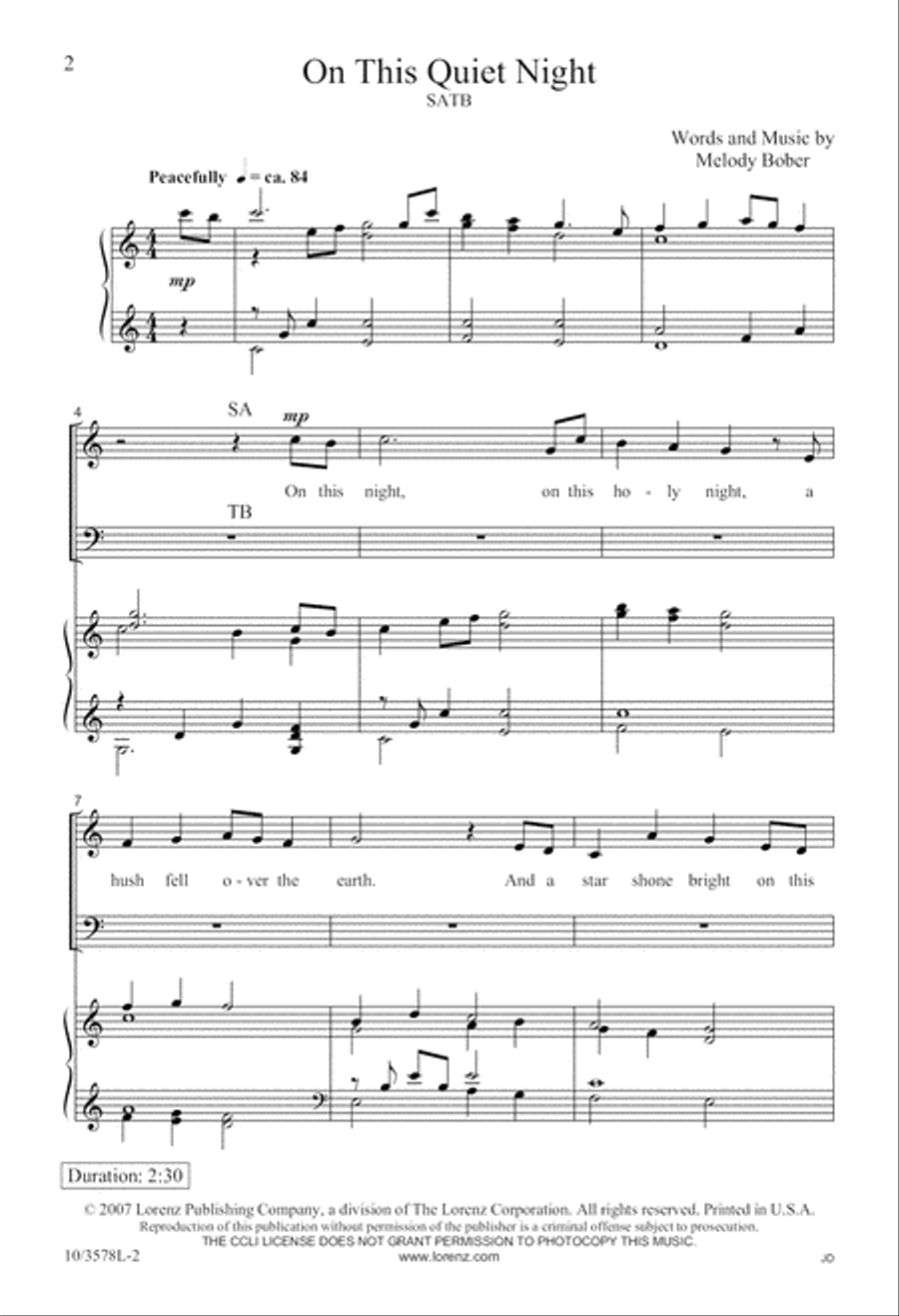 On This Quiet Night On This Quiet Night 4-Part scores gallery preview page 2