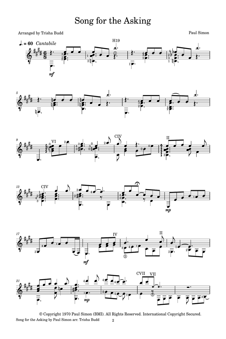 Song For The Asking Acoustic Guitar scores gallery preview page 2