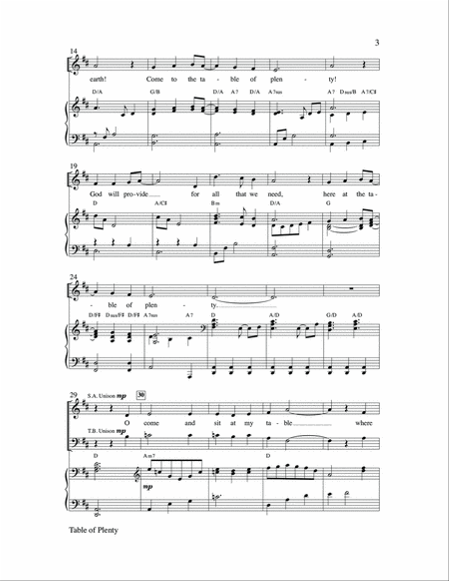 Table of Plenty 4-Part scores gallery preview page 3