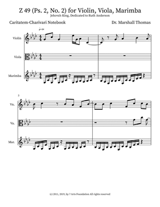 Book cover for Z 49 (Ps. 2, No. 2) for Violin, Viola, Marimba