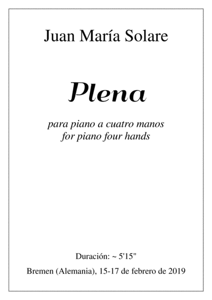 Plena [piano 4 hands] image number null