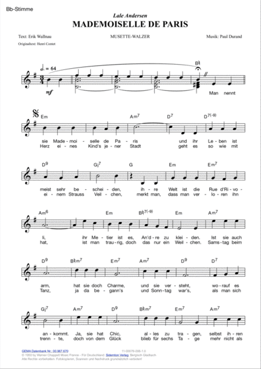 Mademoiselle de Paris Voice scores gallery preview page 4