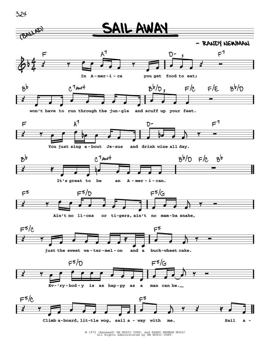Sail Away Voice scores gallery preview page 1