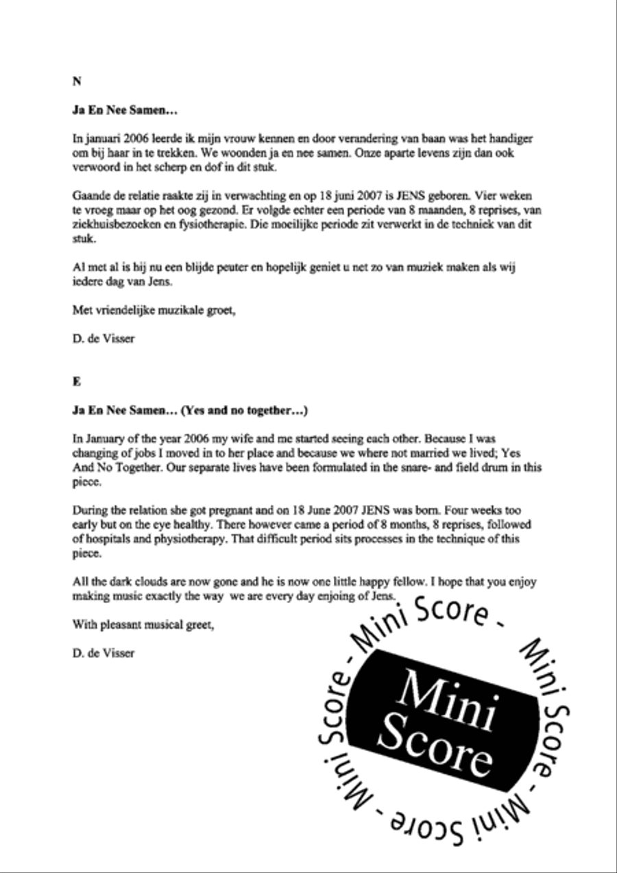 Ja en Nee Samen Percussion scores gallery preview page 5