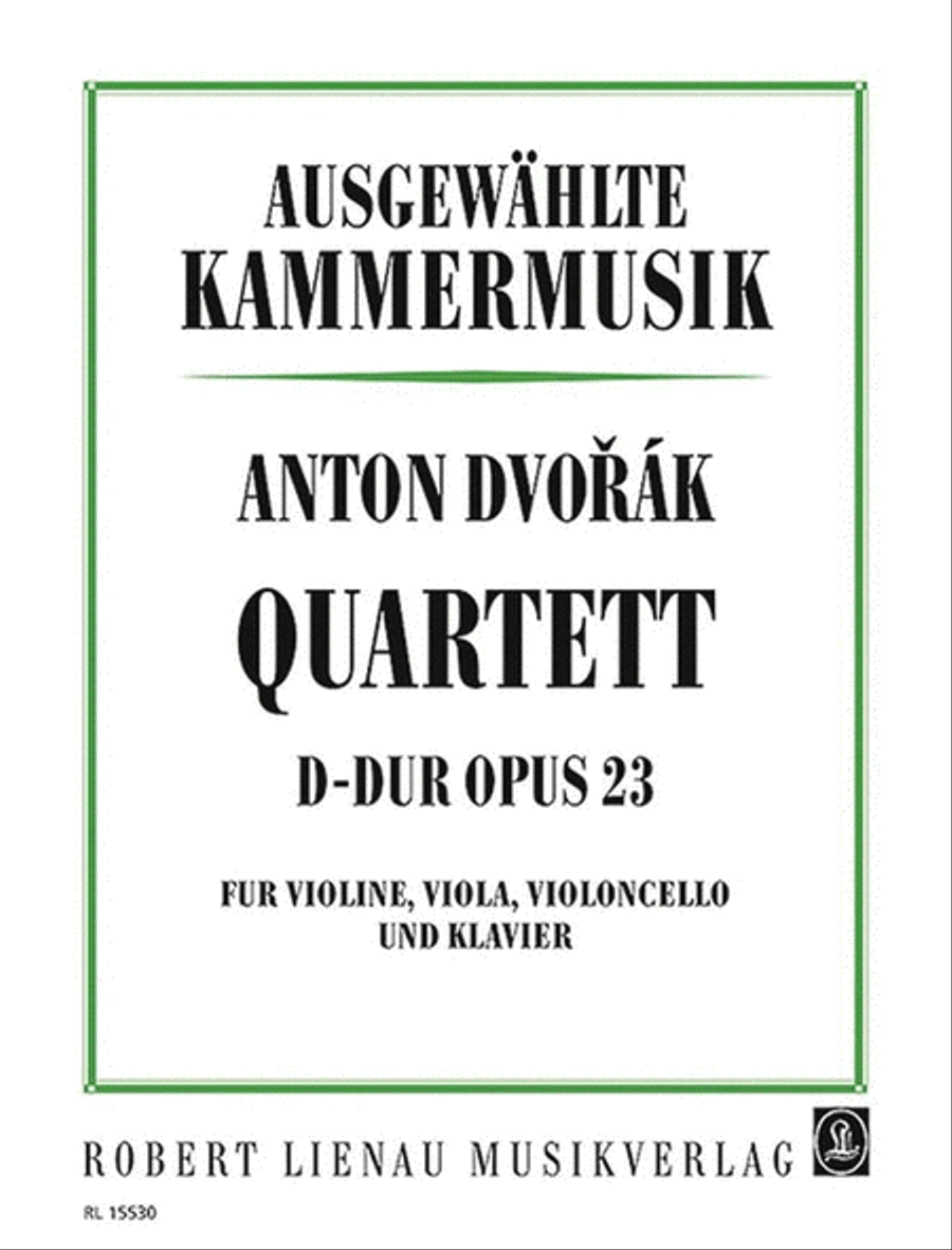 Klavierquartett D-Dur op. 23 Piano Quartet scores gallery preview page 1