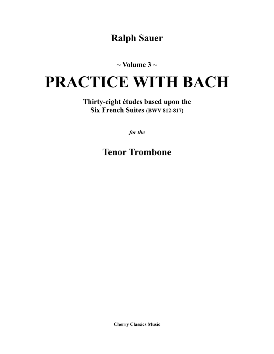 Practice With Bach for Tenor Trombone, Volume 3 Trombone Solo scores gallery preview page 1