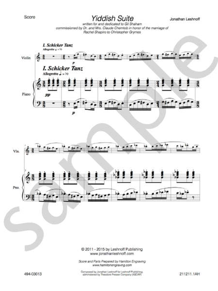 Yiddish Suite (Violin Version)
