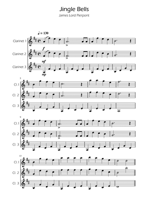 Jingle Bells - Clarinet Trio