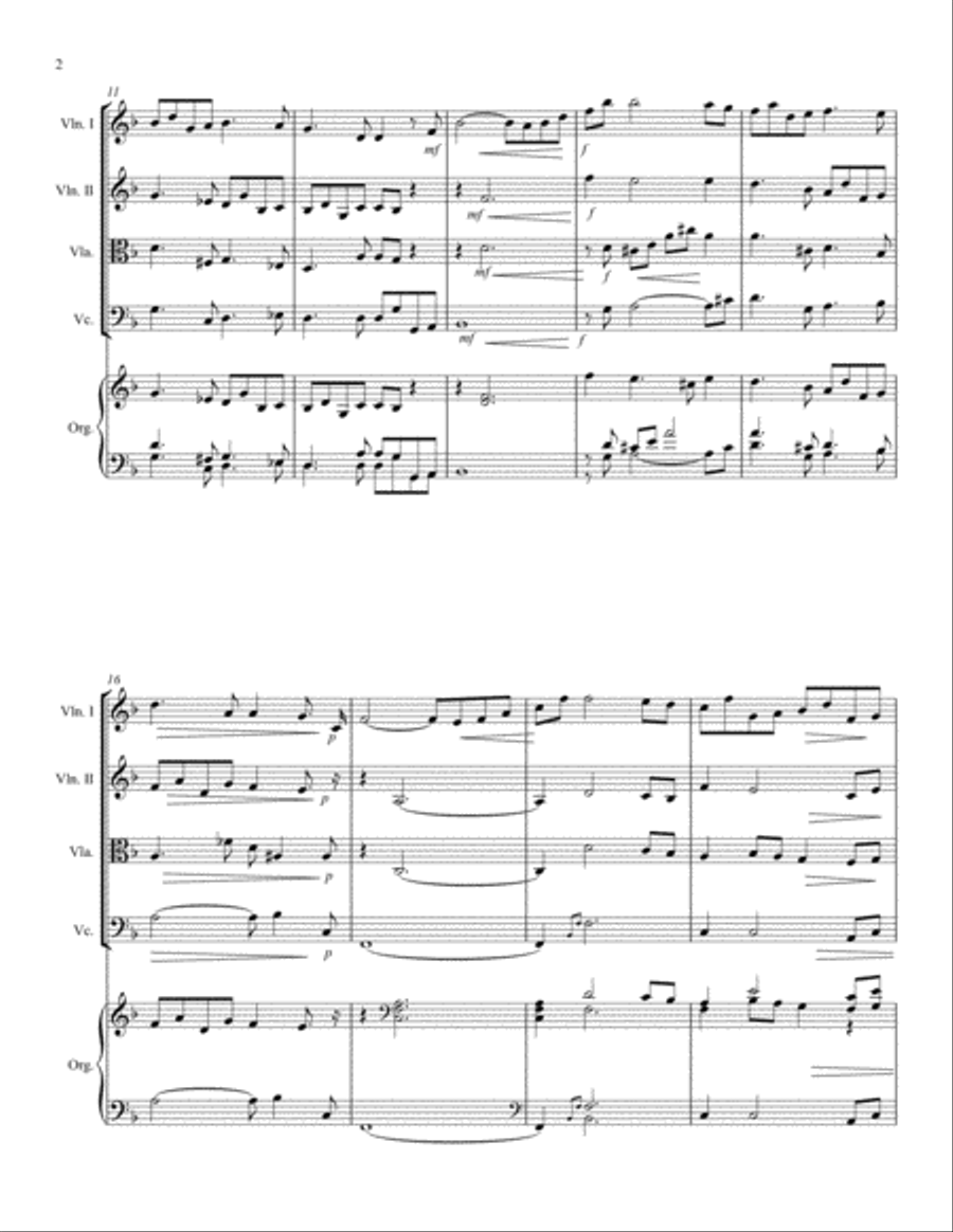 Reverie (Traumerei) from Kinderszenen (Scenes from Childhood) Op.15 No. 7- String Quartet and Organ String Quartet scores gallery preview page 3