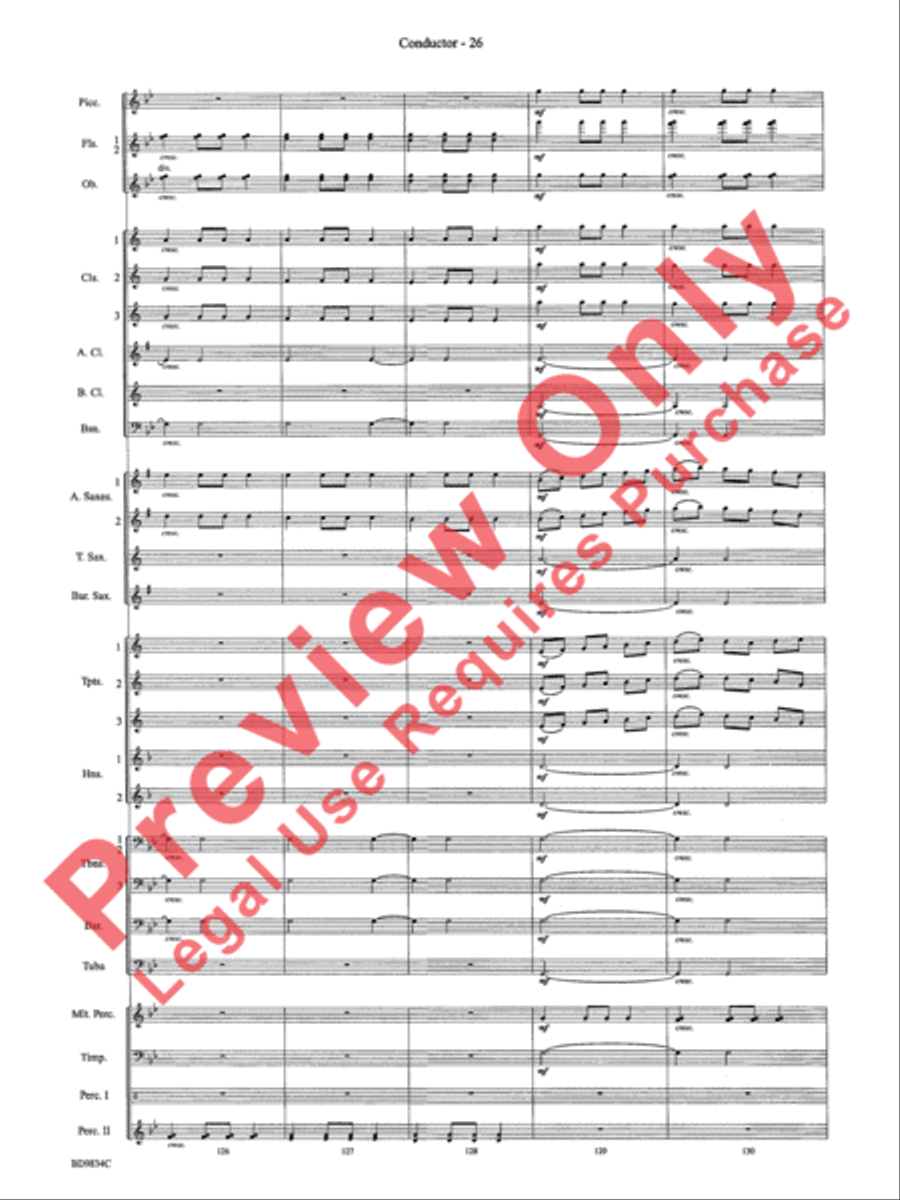 Fantasia for Christmas (based on The Ukrainian Bell Carol) Concert Band scores gallery preview page 29