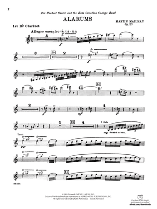 Alarums, Op. 27: 1st B-flat Clarinet