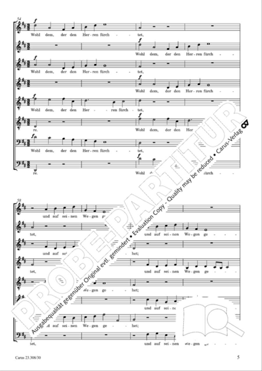 Blessed are all those who fear God (Wohl dem, der den Herren furchtet) SSAATTBB scores gallery preview page 6