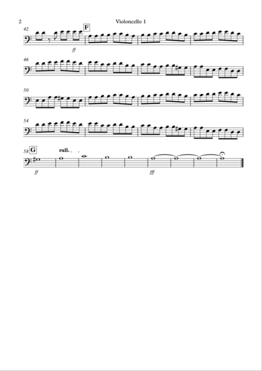Toccata by Bach Rocks! for Cello Quartet Cello Solo scores gallery preview page 5