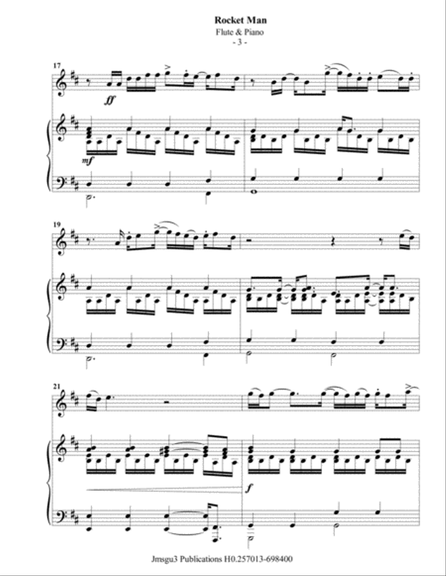Rocket Man (I Think It's Gonna Be A Long Long Time) Flute Solo scores gallery preview page 4