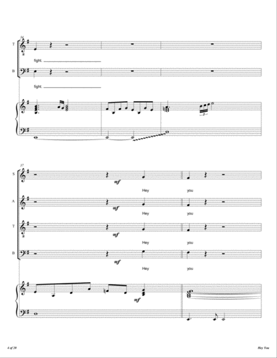 Hey You Hey You 4-Part scores gallery preview page 5