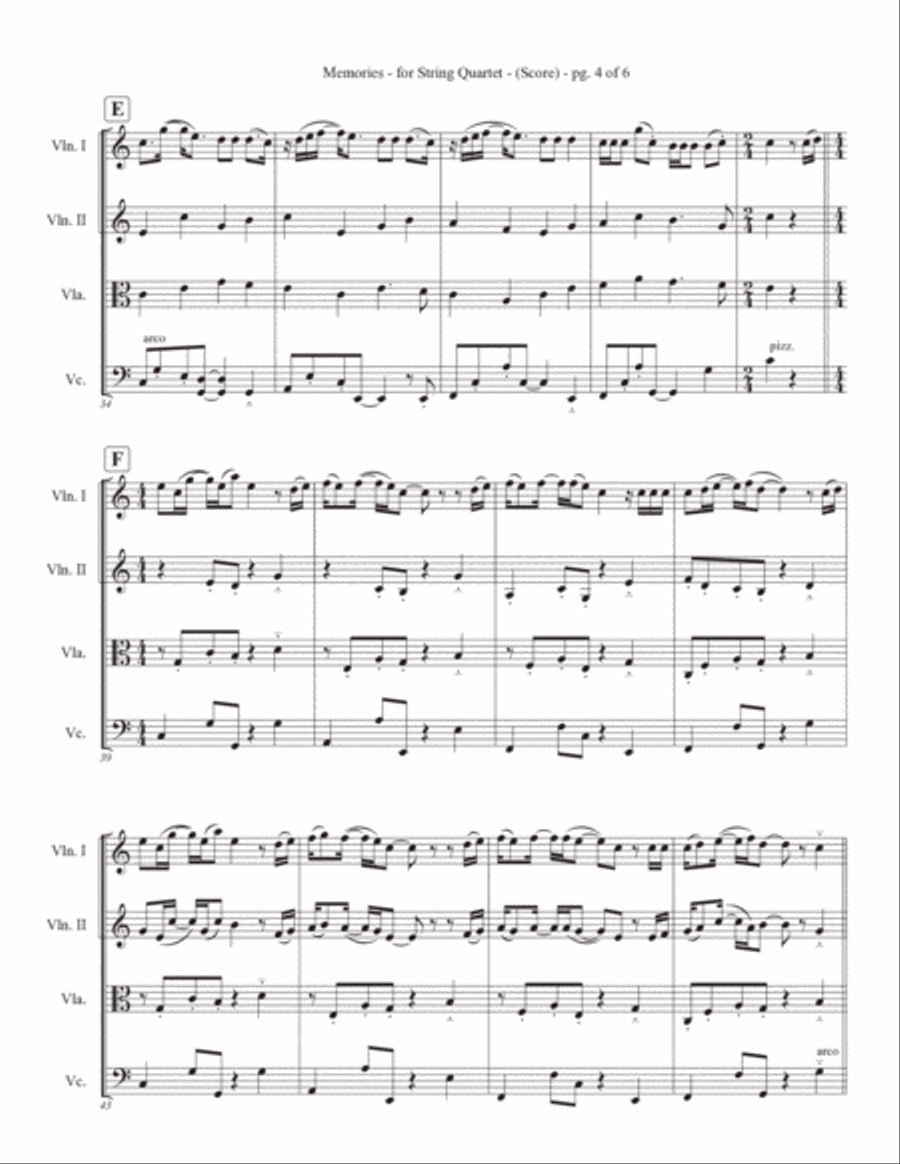 Memories String Quartet scores gallery preview page 5