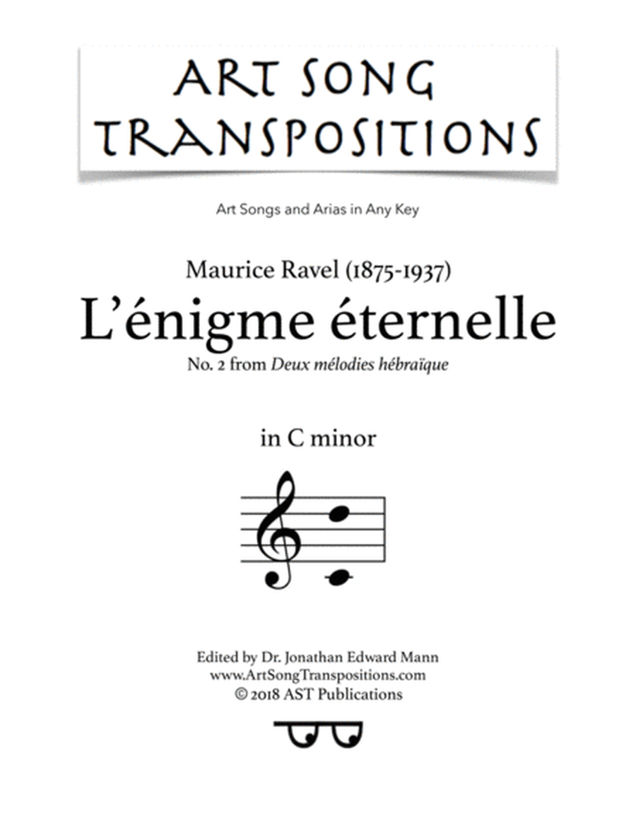 RAVEL: L'énigme éternelle (transposed to C minor)