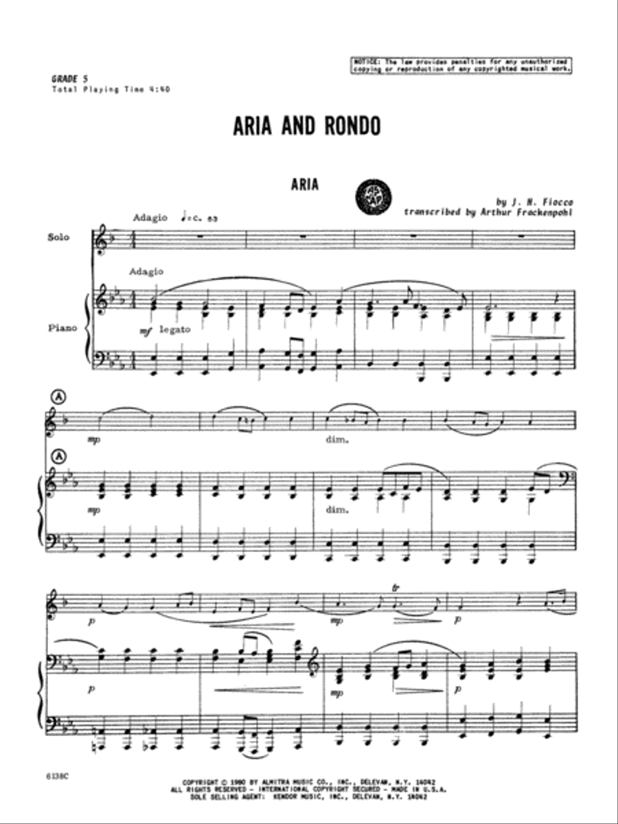 Aria And Rondo Tenor Saxophone scores gallery preview page 3