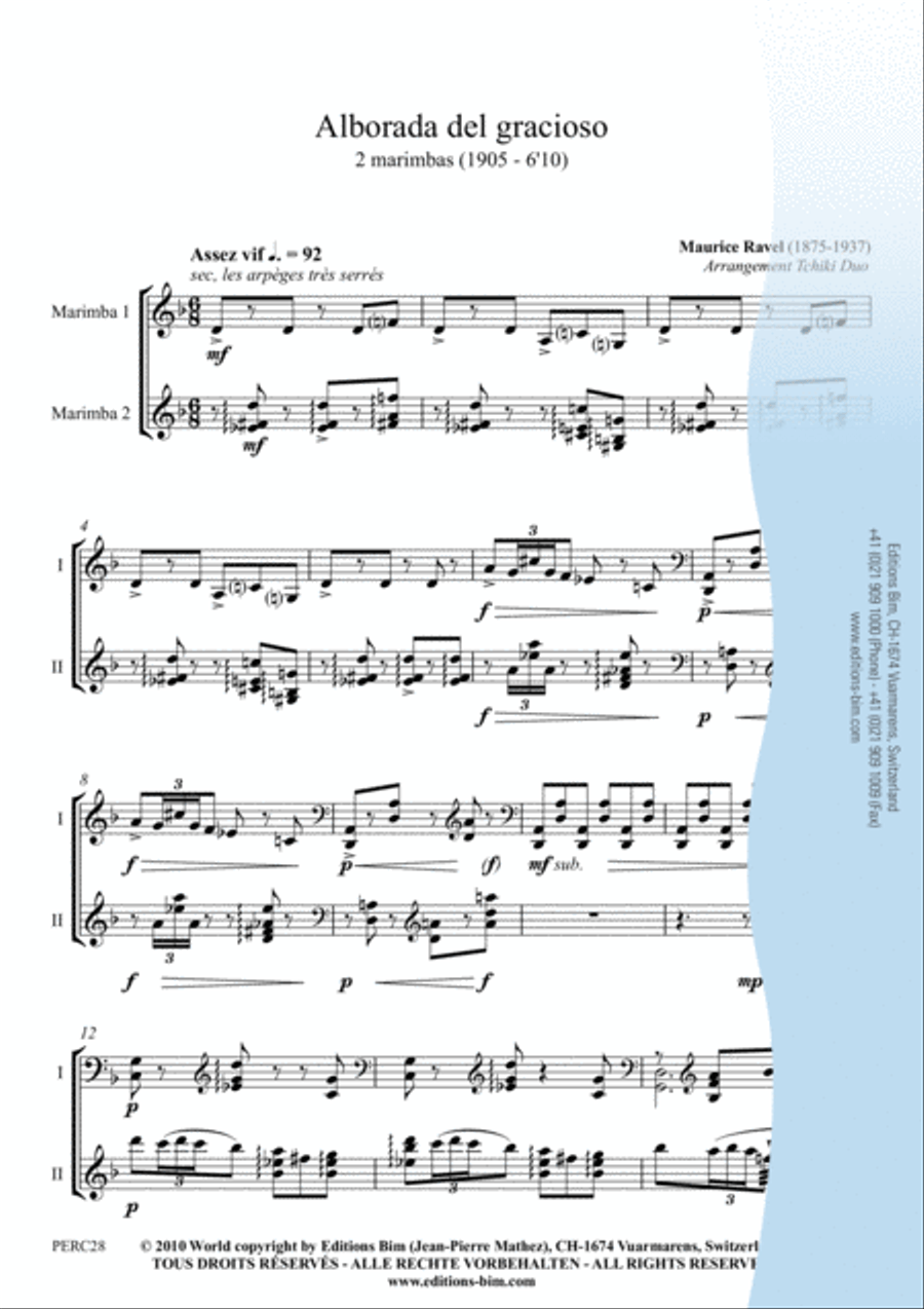 Alborada del gracioso Marimba scores gallery preview page 2