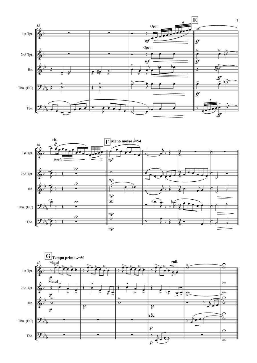 The Londonderry Air (Danny Boy) Brass Quintet scores gallery preview page 3