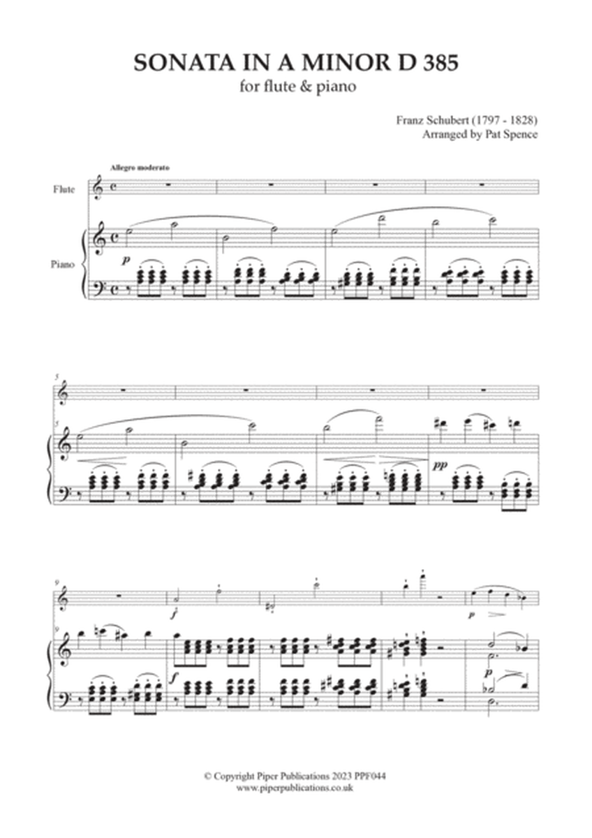 SCHUBERT; SONATA IN A MINOR D.385 FOR FLUTE & PIANO