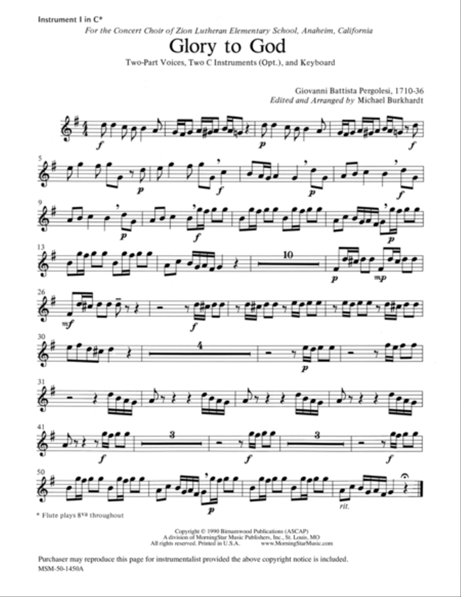 Glory to God Glory to God Choir scores gallery preview page 1