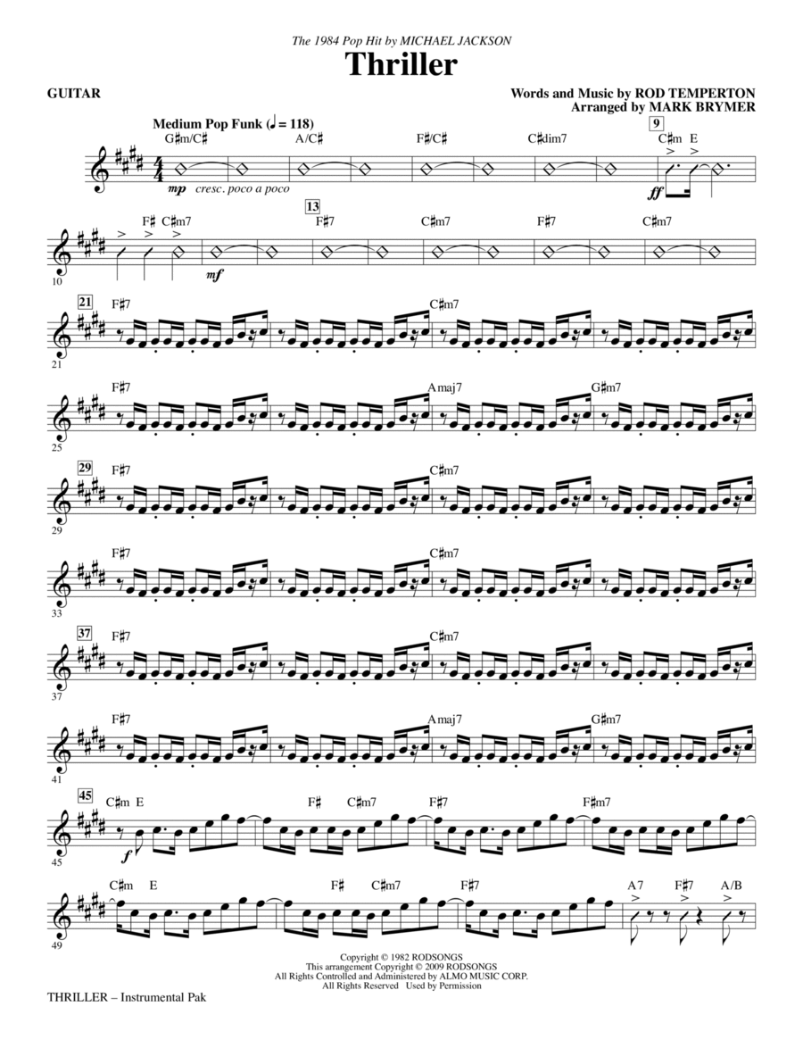 Thriller - Guitar Choir scores gallery preview page 1