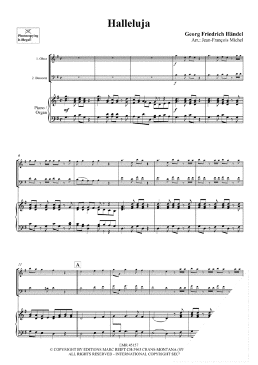 Halleluja (Handel) / Ave Maria (Bach-Gounod) / Trumpet Voluntary (Clarke) Bassoon scores gallery preview page 3