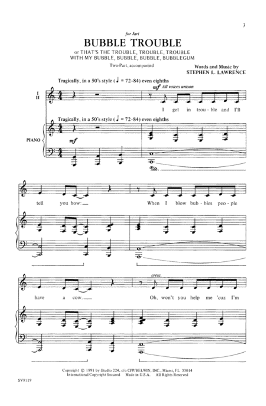 Bubble Trouble Choir scores gallery preview page 2