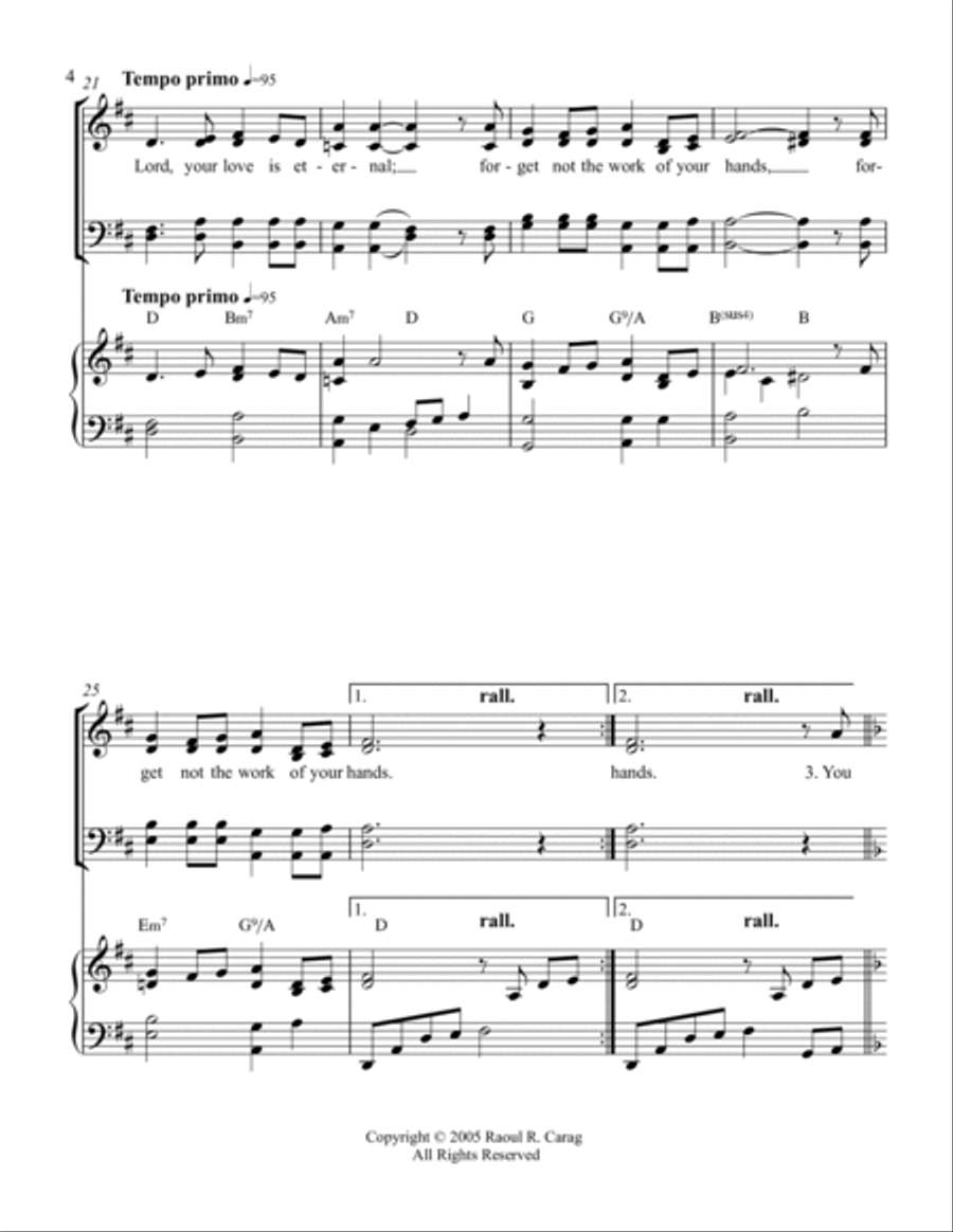 Your Love Is Eternal (Psalm 138) 4-Part scores gallery preview page 4