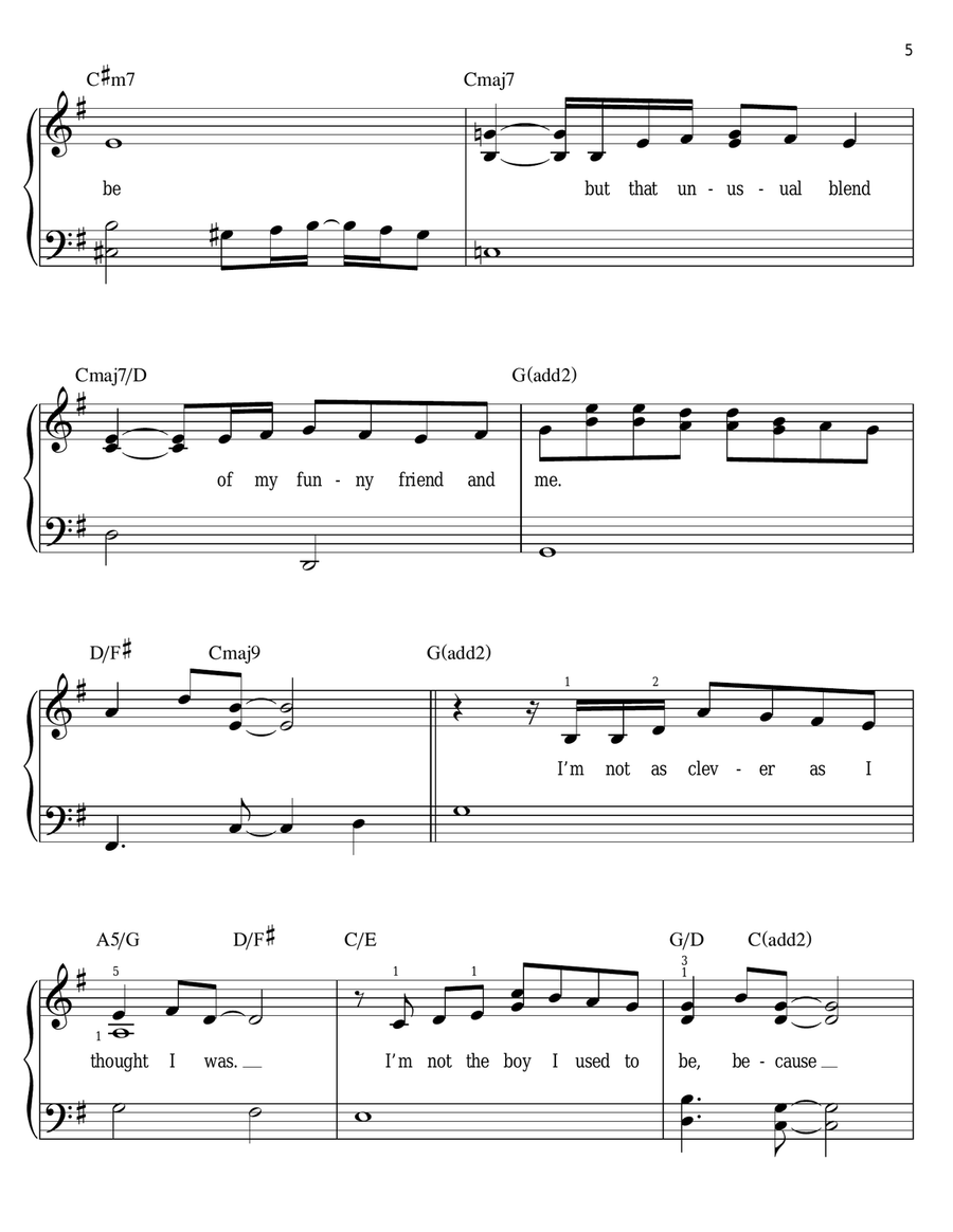 My Funny Friend And Me (from The Emperor's New Groove) Easy Piano scores gallery preview page 5