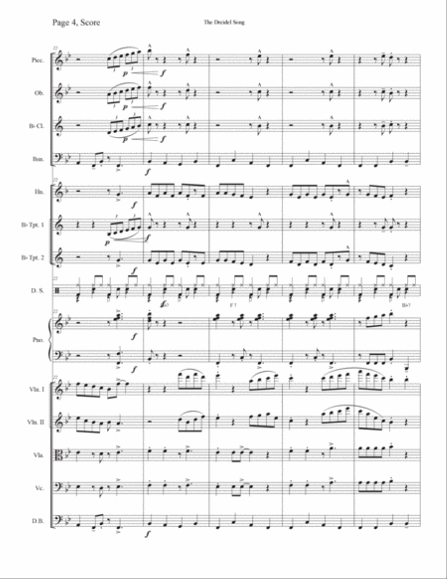 The Dreidel Song The Dreidel Song Chamber Orchestra scores gallery preview page 4