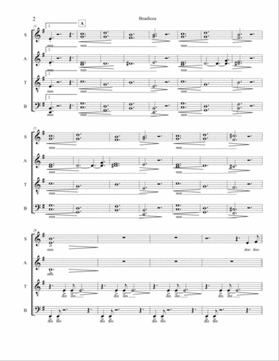 Story Of Boadicea 4-Part scores gallery preview page 2