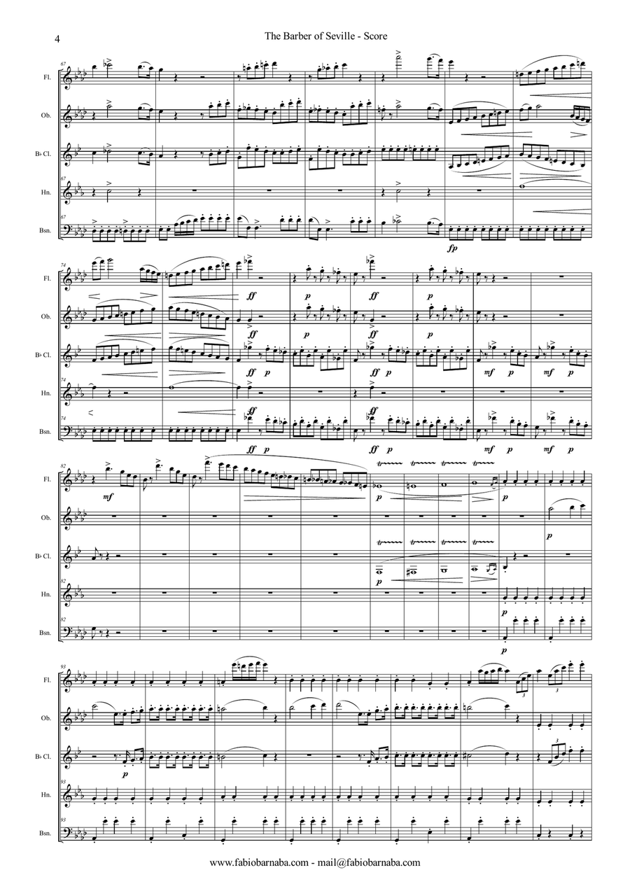 The Barber of Seville - Overture for Woodwind Quintet Woodwind Quintet scores gallery preview page 5