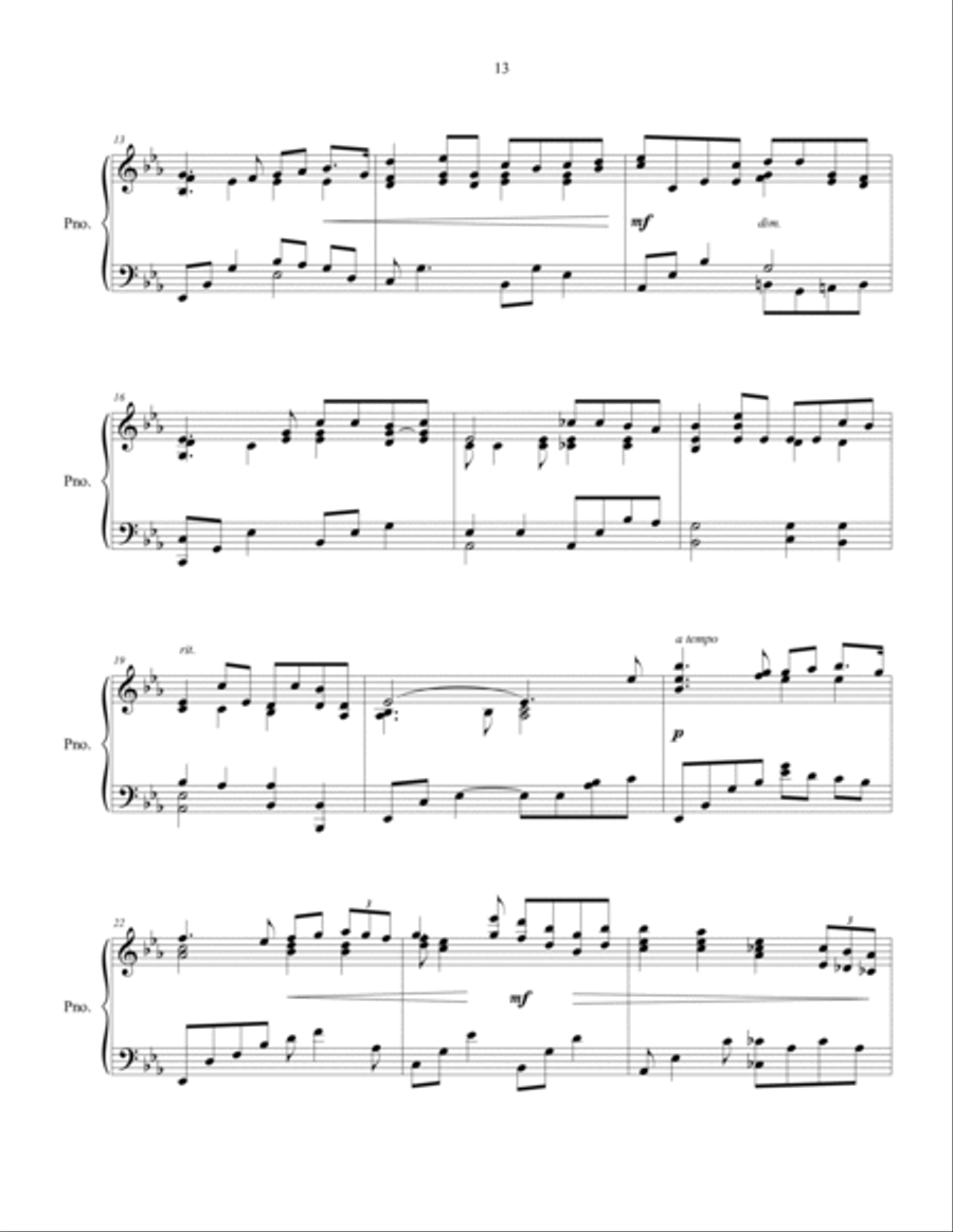 Jesus Walked Upon the Sea, piano solo Piano Solo scores gallery preview page 3