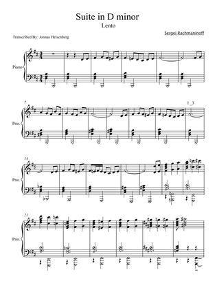 Rachmaninoff: Suite In D minor - Lento