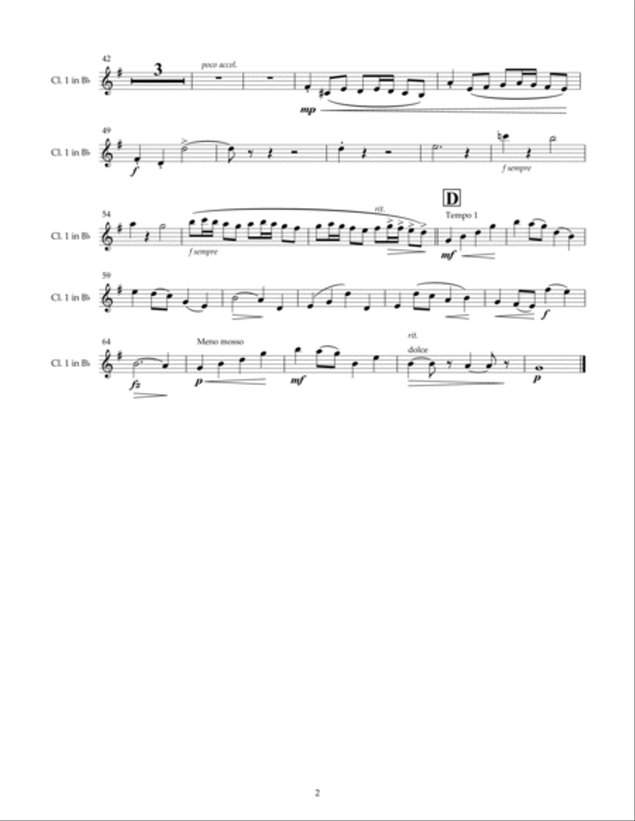 Sommarsang (Summer Song) for Clarinet Choir (Parts) Clarinet Choir scores gallery preview page 3