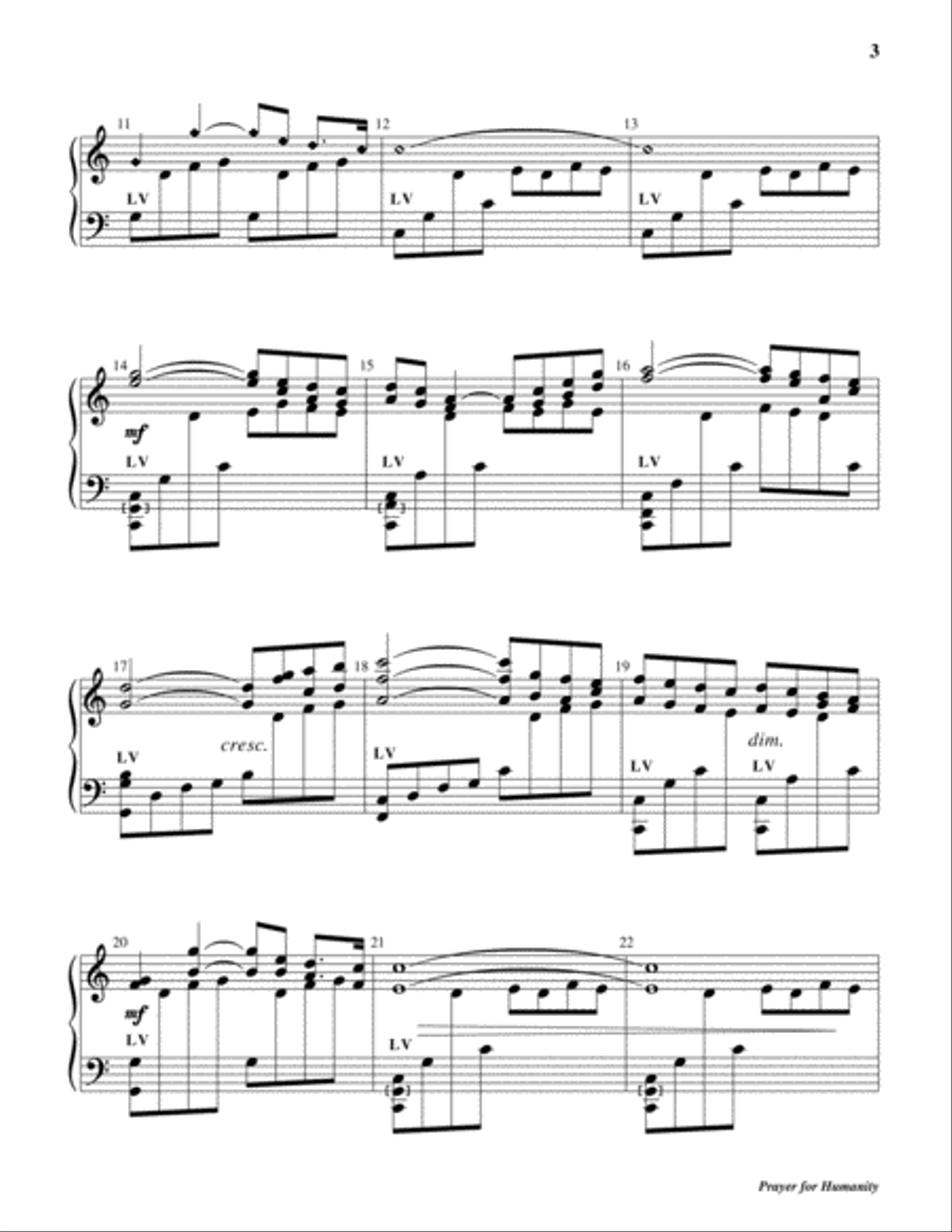 Prayer for Humanity Handbell Choir scores gallery preview page 3