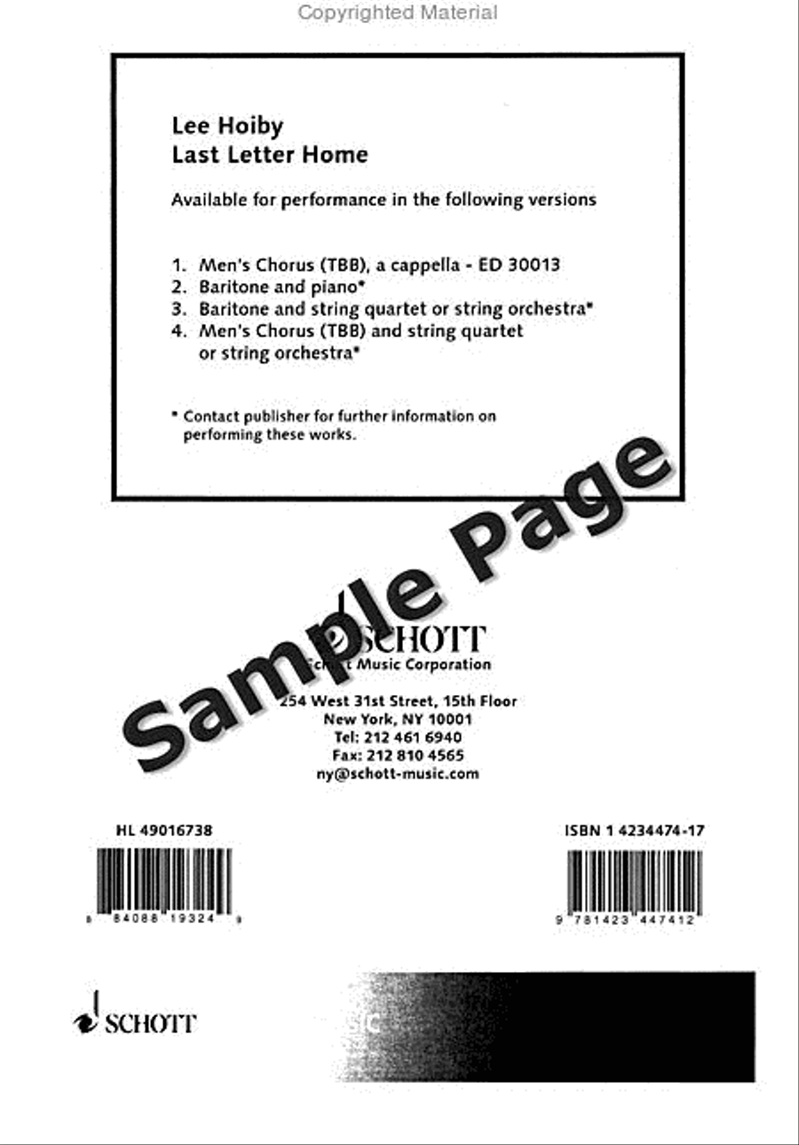 Last Letter Home Last Letter Home 3-Part scores gallery preview page 17