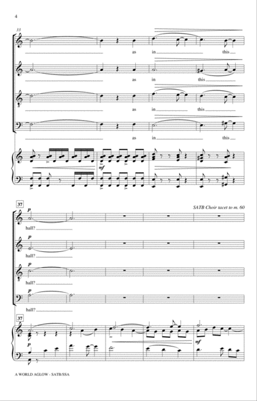 A World Aglow 4-Part scores gallery preview page 4