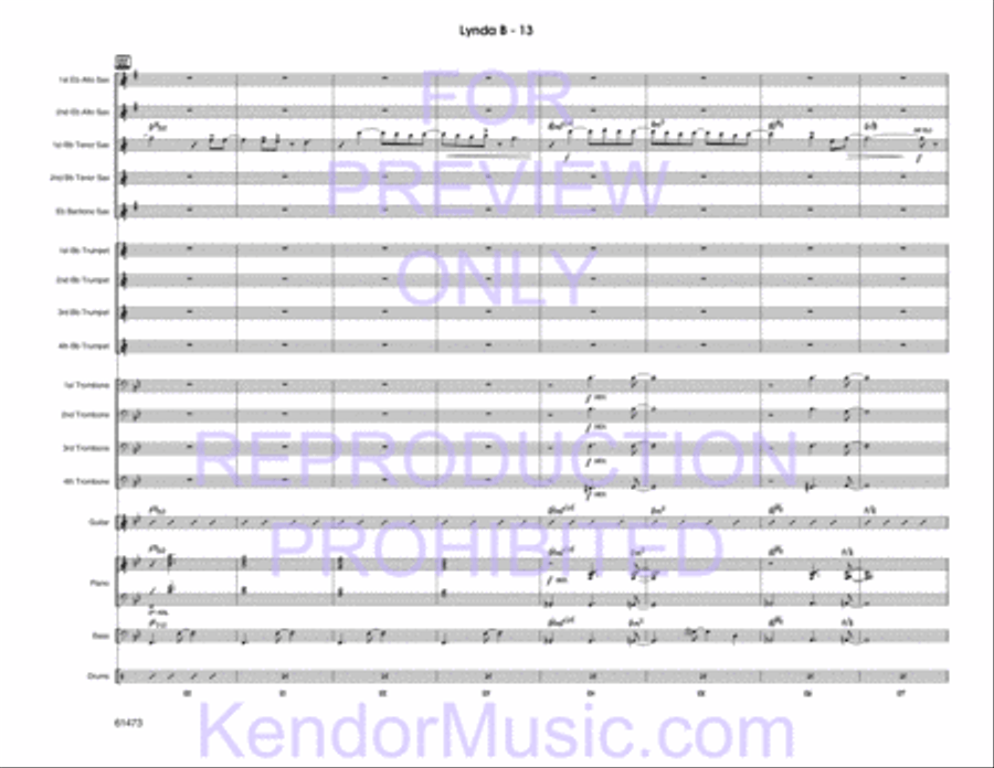Lynda B (Full Score) Jazz Ensemble scores gallery preview page 15