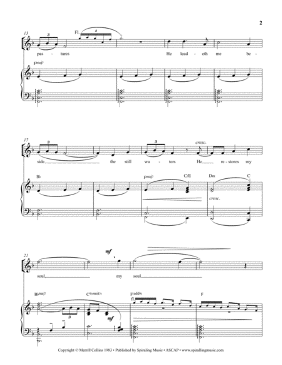 Psalm 23 in F - Full Score in F Small Ensemble scores gallery preview page 3