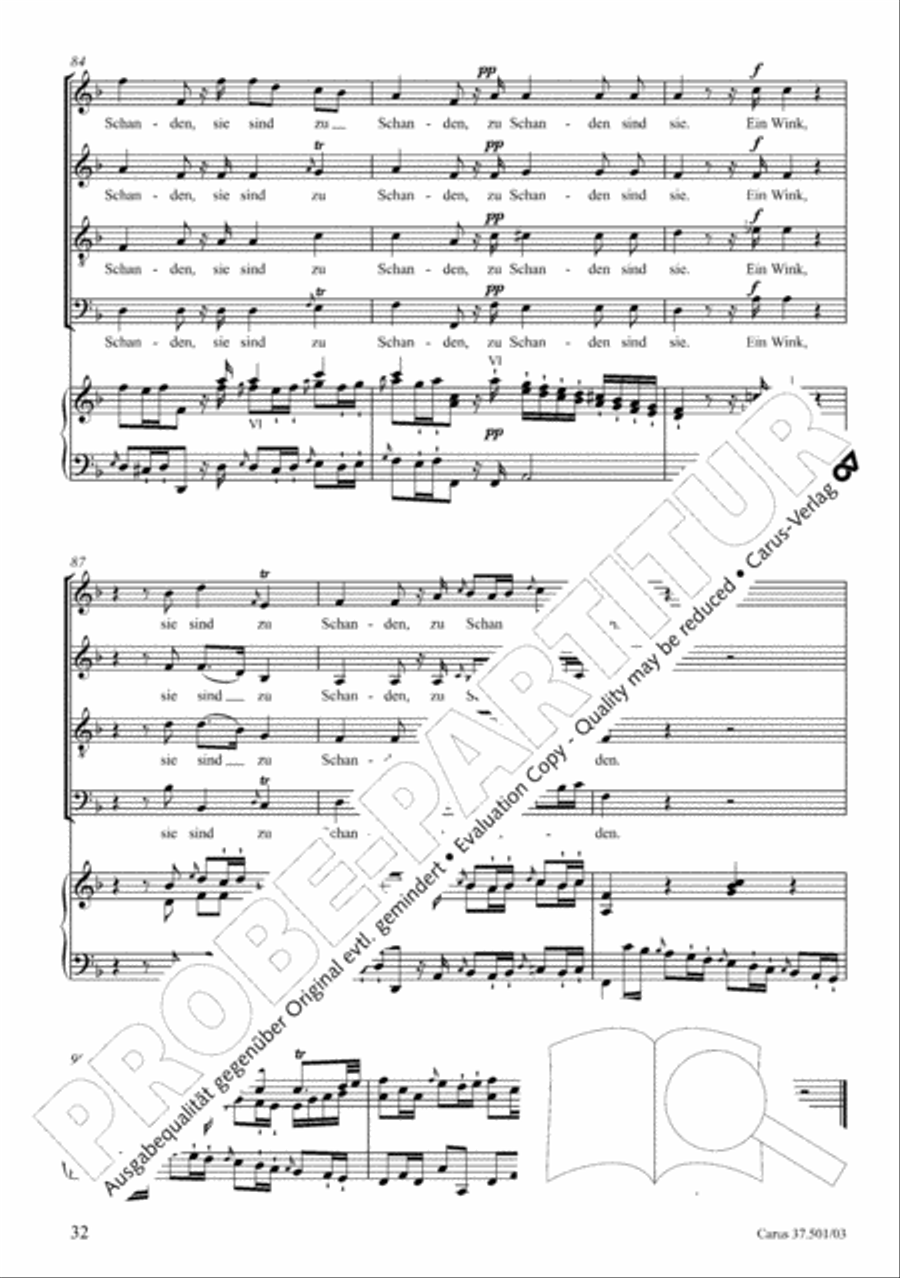 The Sixth Psalm of David (Der Sechste Psalm Davids) 4-Part scores gallery preview page 33