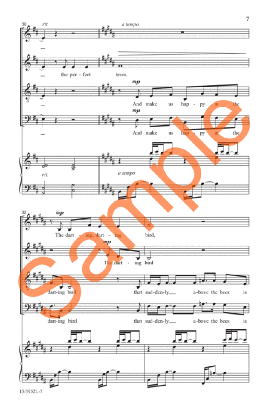 A Prayer in Spring A Prayer in Spring 4-Part scores gallery preview page 7