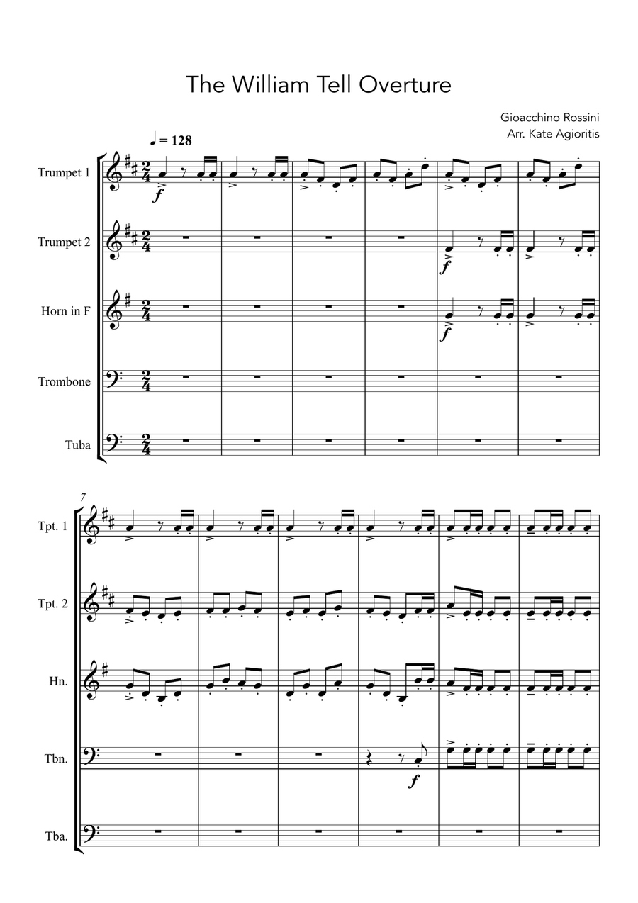 William Tell Overture - For Brass Quintet Brass Quintet scores gallery preview page 3