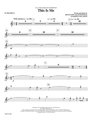 Book cover for This Is Me (from The Greatest Showman) (arr. Mac Huff) - Bb Trumpet 1