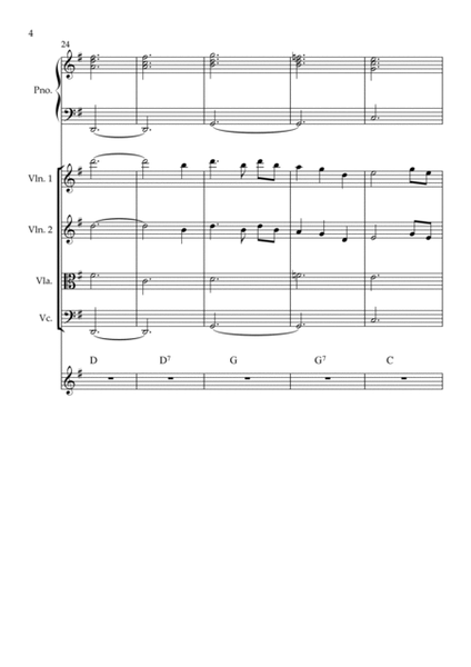 Amazing Grace String Quartet, Piano and Chords image number null